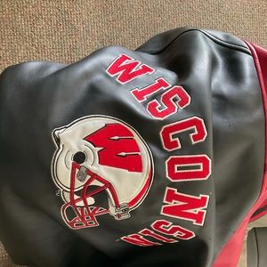Steve & Barry's Black and Red Wisconsin Bomber Jacket